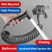 Stainless Steel Spray Gun Handheld Bidet Sprayer Set Handheld Toilet Bidet Faucet Sprayer Shower Nozzle Bathroom Self Cleaning