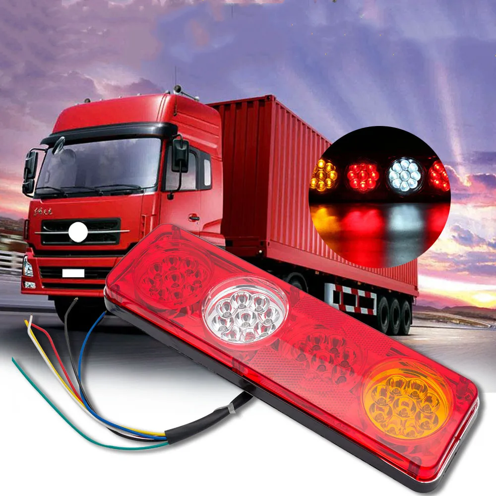 2pcs 12V36LED Waterproof Car Rear Tail Lights Brake Stop Light Turn Signal Light Revese Lamp for Trailer Caravan Truck Lorry 12V