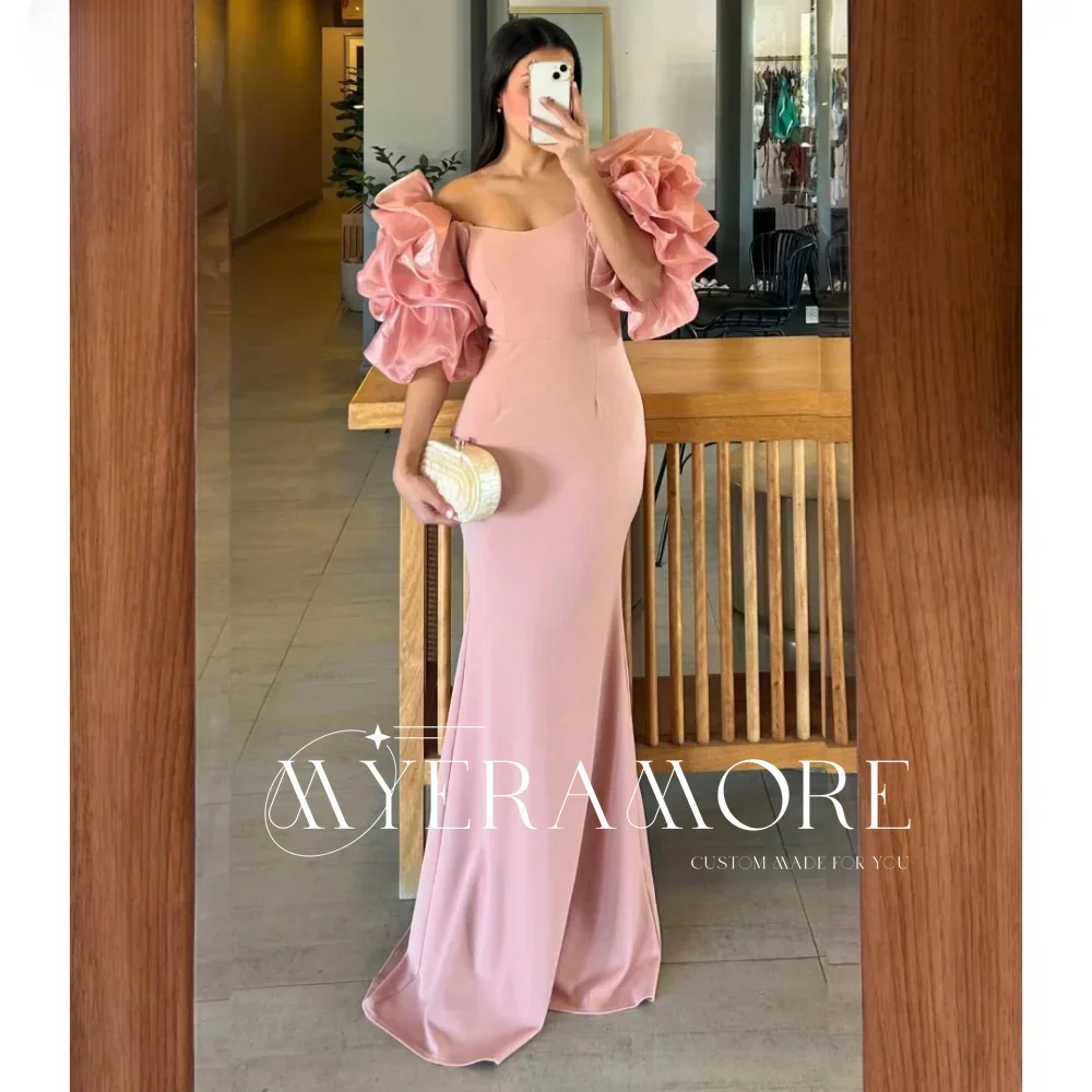 

Evening Dress Women Elegant Strapless Ruffled Mermaid Prom Dresses Long for Wedding Banquet Cocktail Formal Events Customized