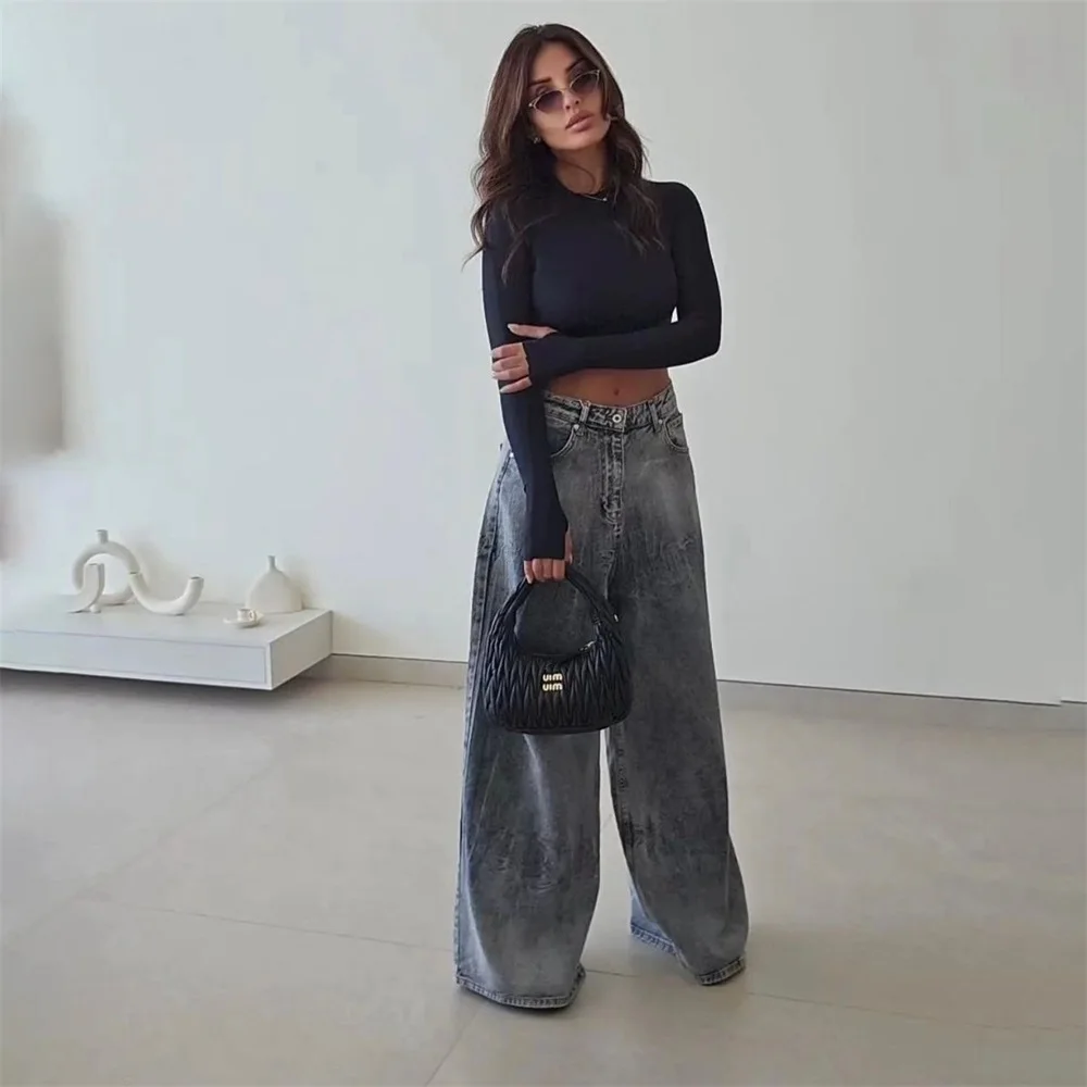 Oversized Trousers Harajuku Casual Baggy Jeans For Women Streetwear Hip Hop Pantalones Women Y2K High Waist Loose Wide Leg Pants