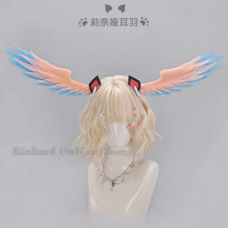 Genshin Impact Linnea Anime Cosplay Hair Decor Wig Accessories Women Game Handmade Halloween Light Wing Handmade decor view 2