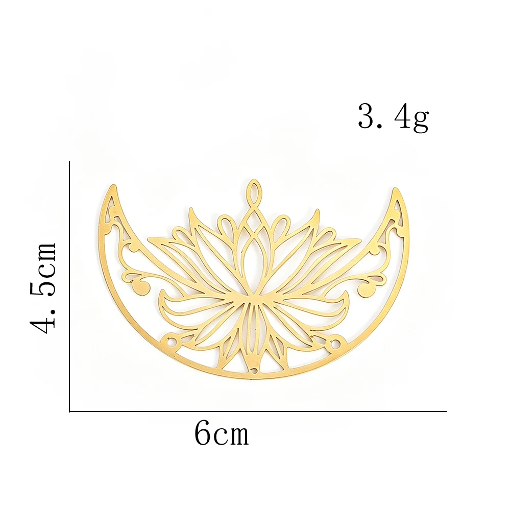 Openwork Copper Sheet 7 Piece Set Moon Phase Sun Star Lotus Eye of The Devil Pendant DIY Wind Chime Chandelier Decor Accessory