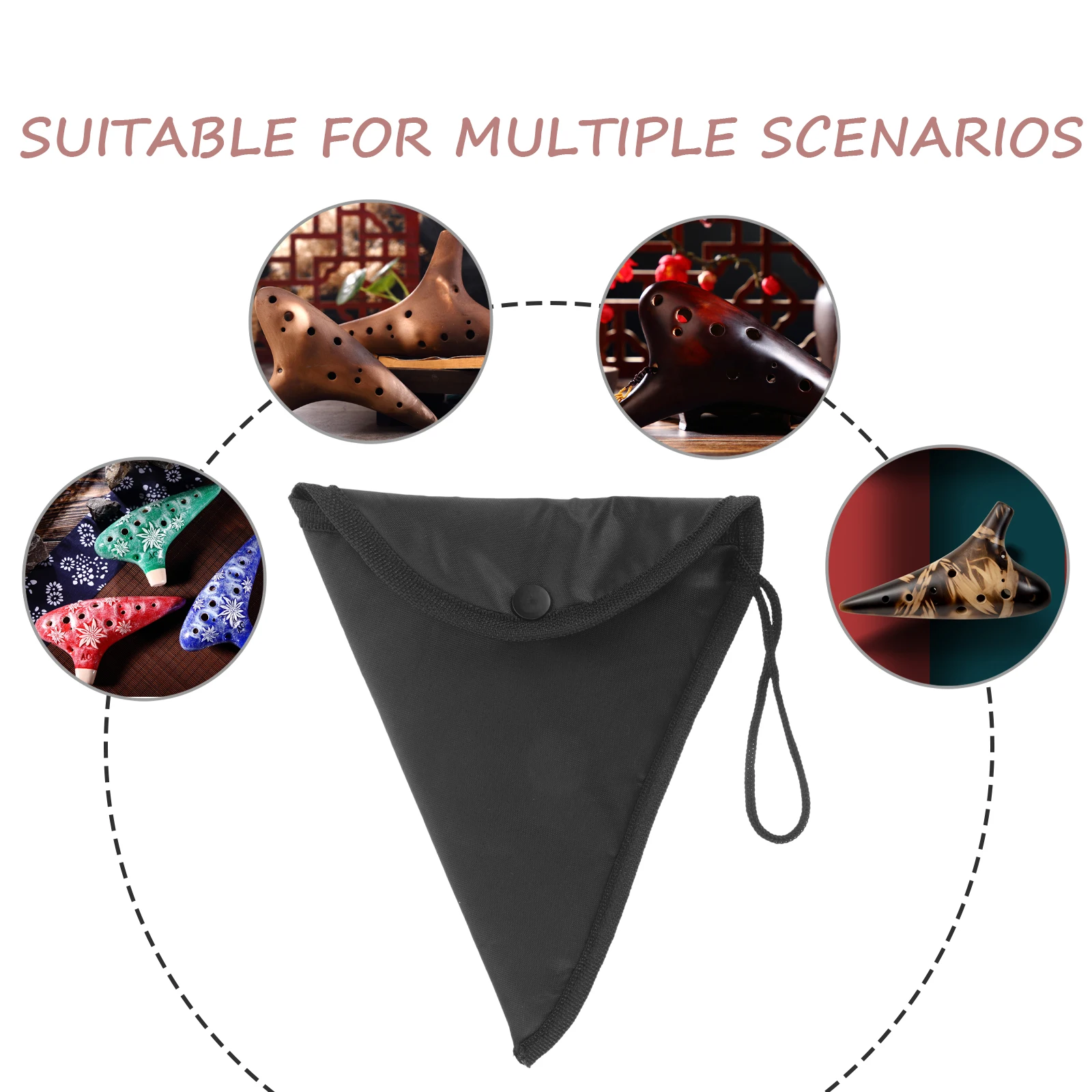 

3 Pcs Ocarina Protection Bag Fabric Travel Triangle Storage Non Woven Bags Carrying