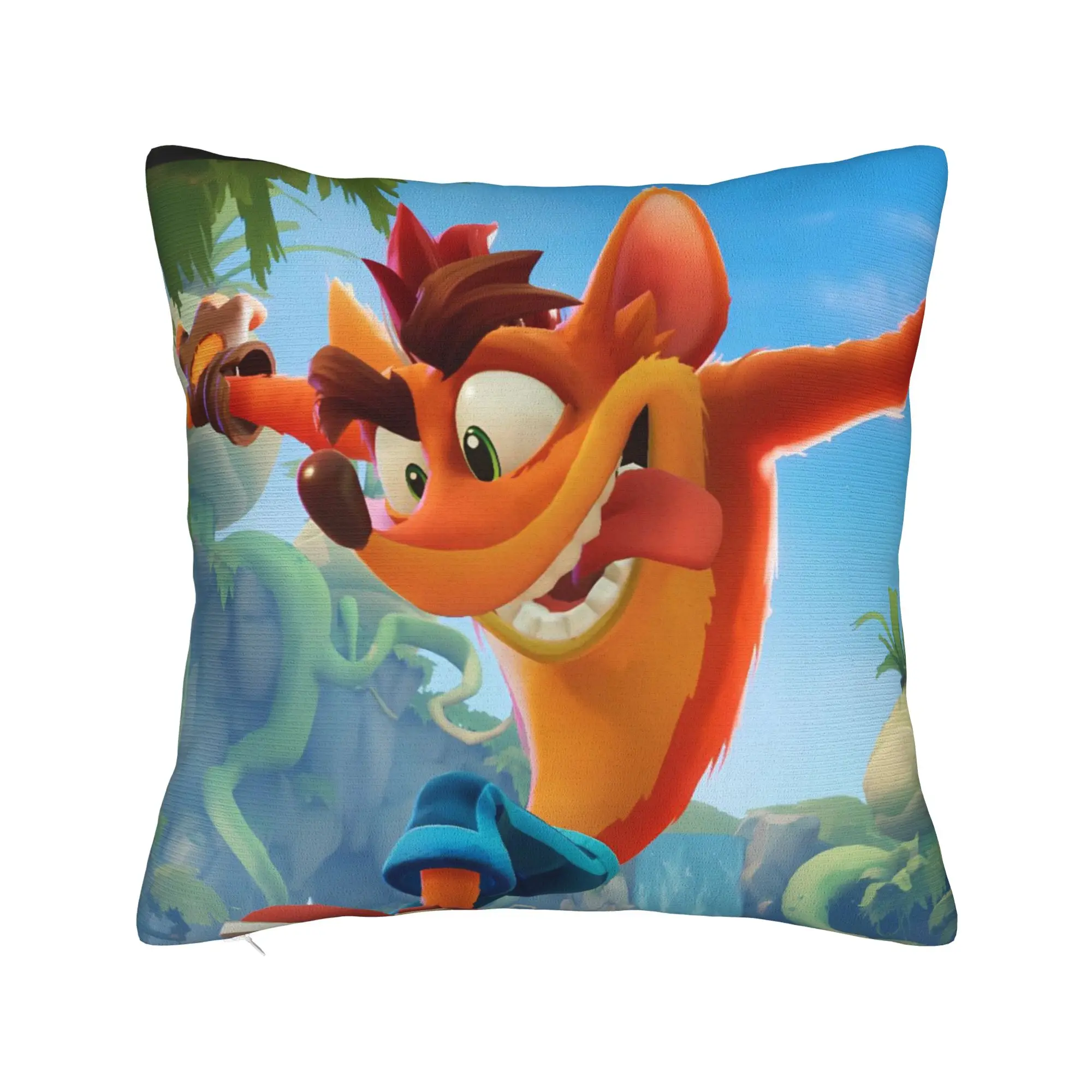 Crash Bandicoot Jungle Leap Pillow Cover  Funny Pillow Case For Sofa Home Decor Soft Pillowcases Gift Idea