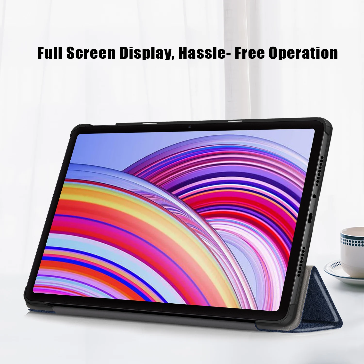 Dla Xiaomi Redmi Pad Pro 2024 Etui Tri-Folding Stand Case Funda dla Xiaomi Poco Pad Red Mi Pad Pro Tablet z automatycznym uśpieniem