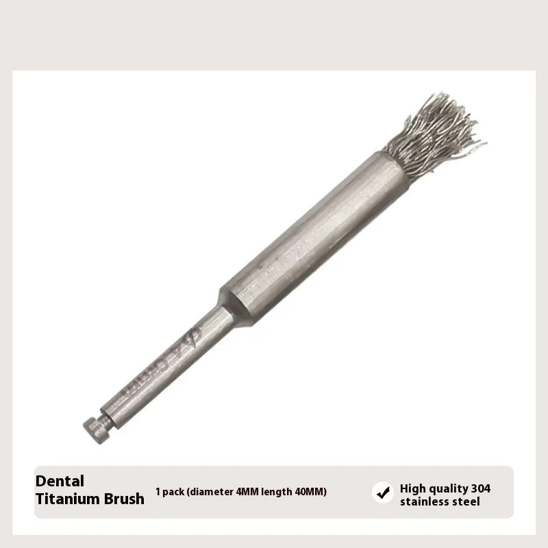 Brosse en titane pour l'entretien des implants dentaires, outils de nettoyage et Nick, instruments, butée buccale, brosse de soin des prothèses dentaires, 1PC