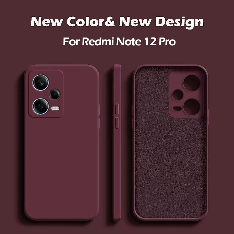 Redmi Note 12 Pro Plus Turbo Case Square Liquid Silicone Soft Cover For Xiaomi Redmi Note 12 Turbo Note12 Pro Plus 5G Phone Case