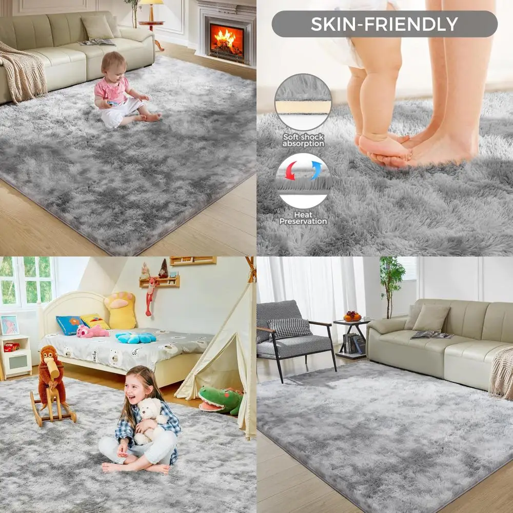 

Luxurious Soft 9x12 Shag Rug for Living and Bedroom, Plush Shaggy Carpet for Teen Dorms and Nurseries
