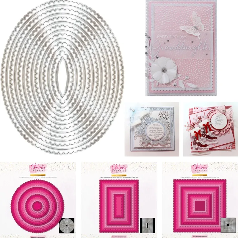Wavy Borders and Smooth Borders Overlap with Each Other Metal Cutting Frame Dies 2026 New Templates DIY Scrap Booking Paper Make
