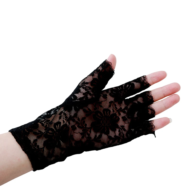 Hot Sale Sailor Dance Fingerless Womens Sexy Lace Gloves Mittens For Bride Ladies Half Finger Fishnet Gloves Mitten Handschoenen