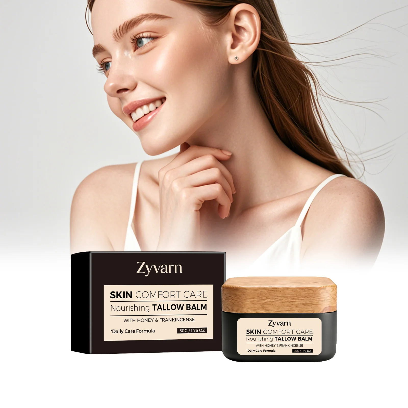 Zyvarn Beef Tallow Lasting Soothing Firming Increase Elasticity Repair Pore Dry Nourish Brighten Smooth Moisturizing Body Cream