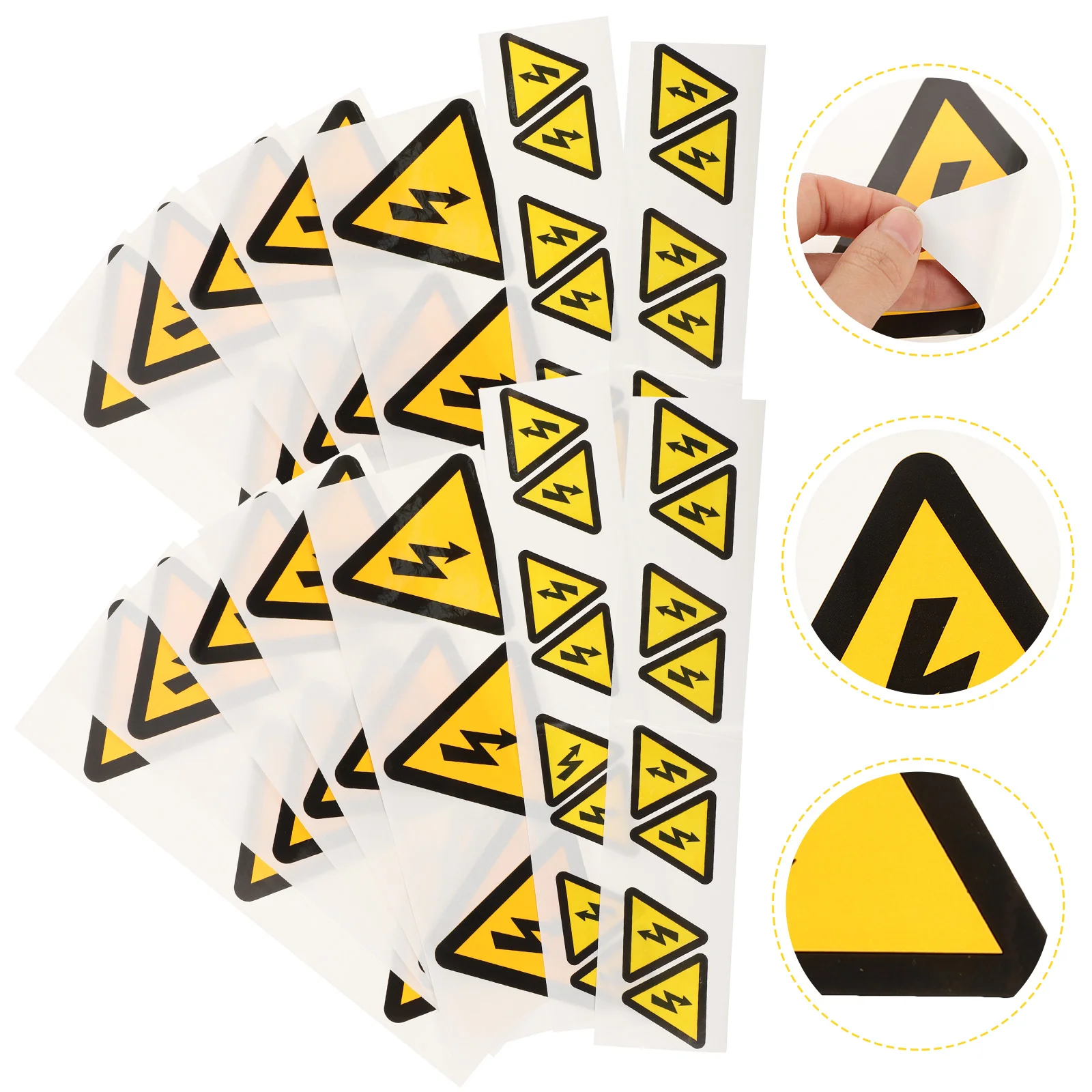 30 Pcs Yellow Safety Tab Label Warning Stickers Small Electrical Room Sign