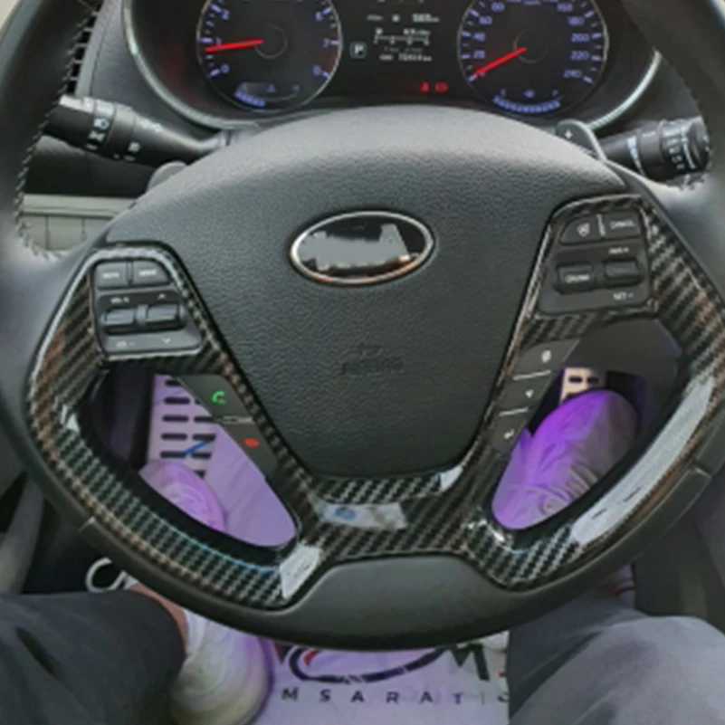 

Car Styling For KIA Cerato Forte 2014-2017 Steering Wheel Button Cover Sticker Trim Decoration Auto Accessories