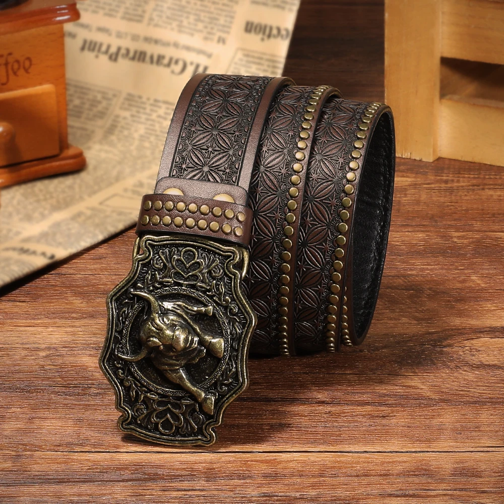 

Мужской ремень в западном стиле с изображением головы быка станет идеальным подарком на День святого Валентина.