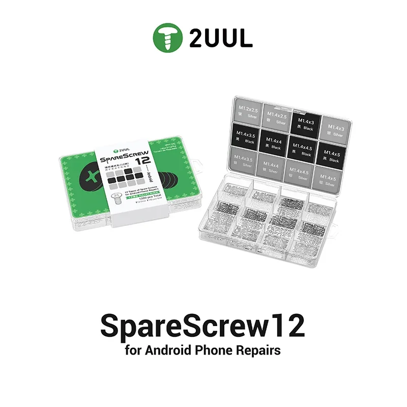 

2UUL SC12 SpareScrew 12 for Android Phone Repair Rust-Resistant Anti-Stripping 12 Types Screw Driver Disassembly Tool