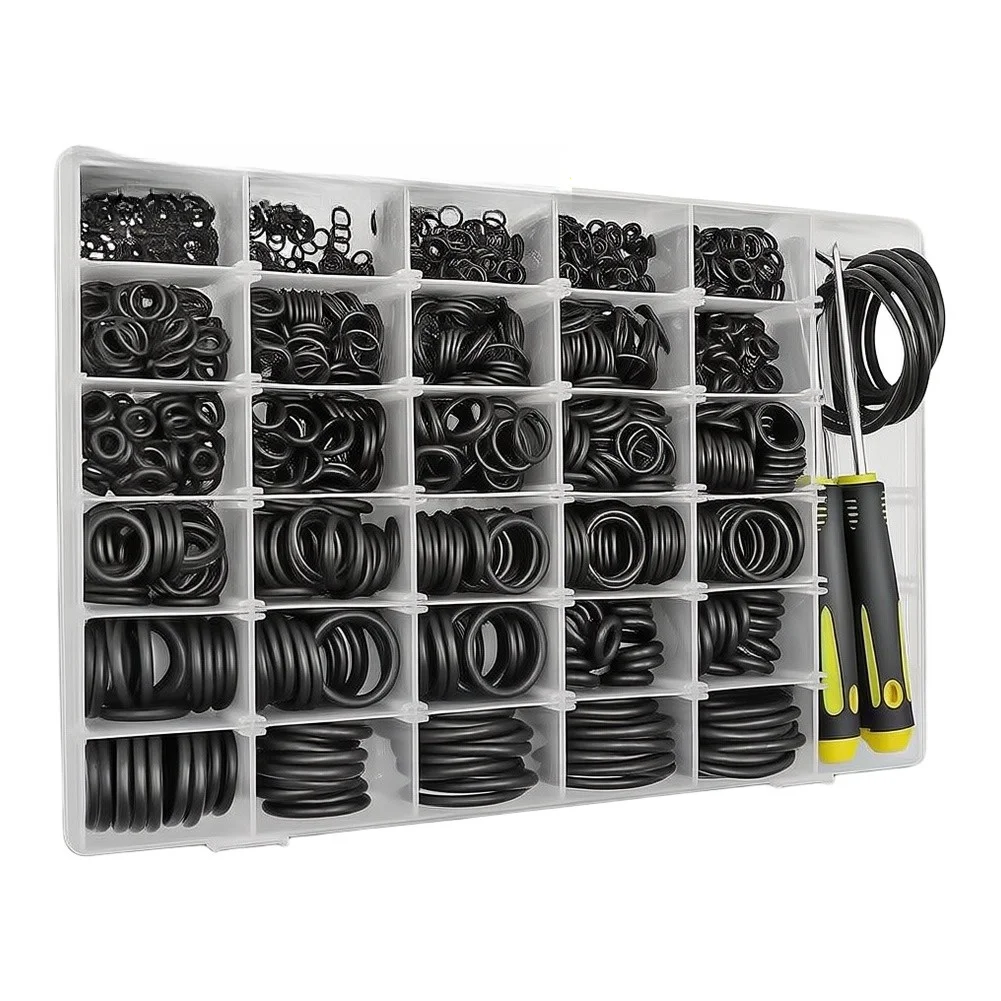 1540pcs Metric O-Ring Kit Nitrile Material for Car Air Conditioning Compressor Fuel Lines and Hydraulic Fittings