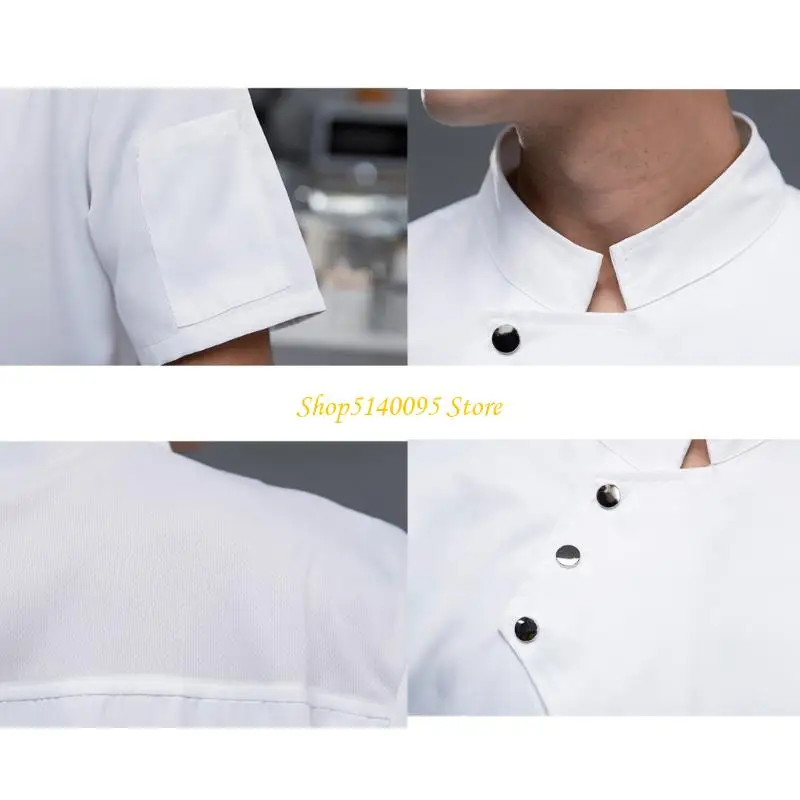 DXAE BEHADBAAR CHEFS JAAG KORTE MOEVEN Katoen Blend Culinair uniform voor mannen