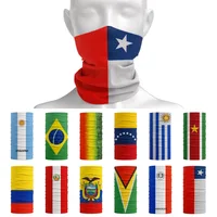 Polaina para el cuello con banderas nacionales de América del Sur, Bandana con bandera de Brasil, Chile, Colombia, Perú, para correr, senderismo, cubierta para la cara, bufanda de ciclismo Unisex
