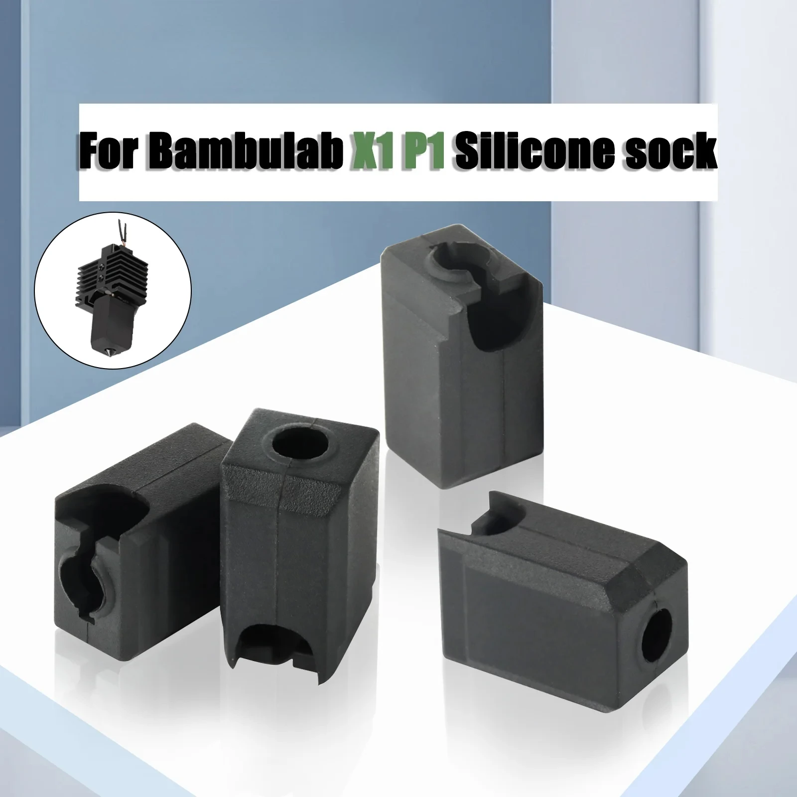 

Силиконовые носки для хотэнда экструдера Bambu Lab X1 X1C P1P P1S, высокотемпературные, износостойкие, черные силиконовые втулки для Bambu Lab