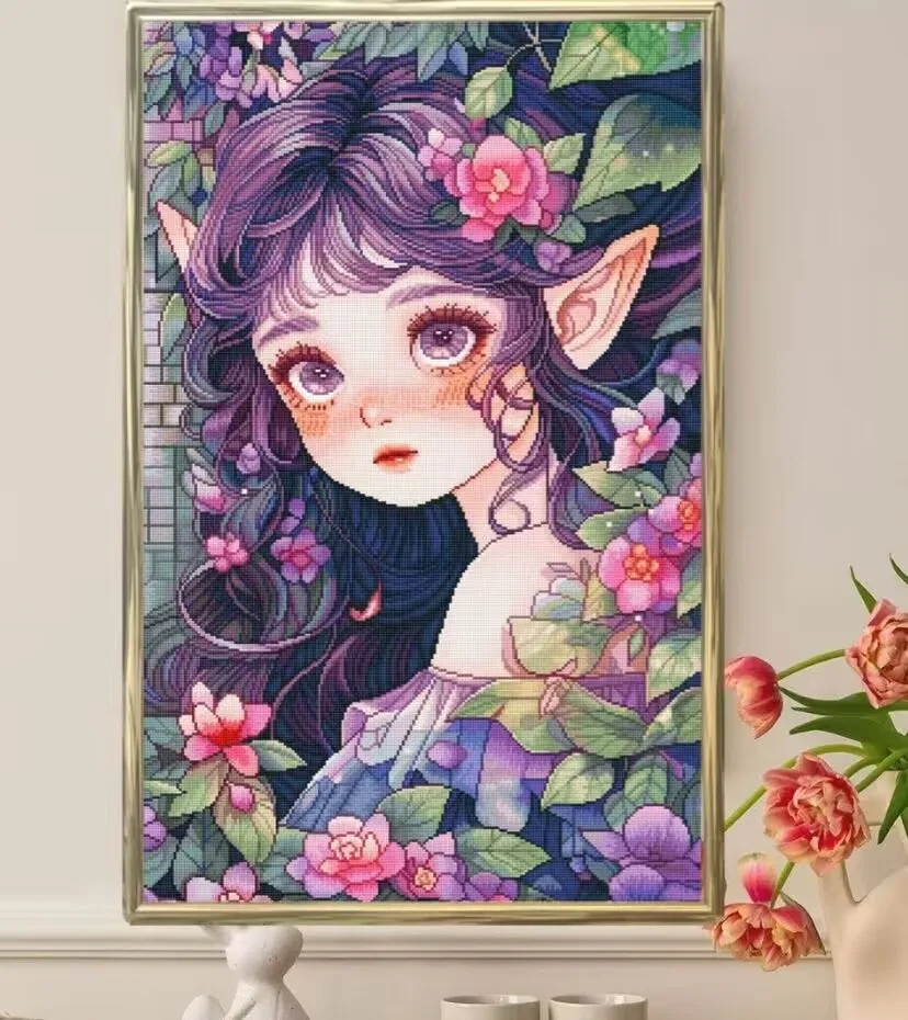 

9ct 110x70cm Fairy Embroidery DIY Chinese Style Printed Kits Cross Stitch Needlework Set Crafts With Needles