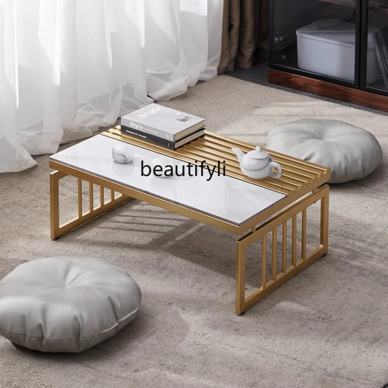 Small Table Japanese Tatami Small Coffee Table   Bedroom Living Room Balcony Sitting Floor Stone Plate Small Tea Table