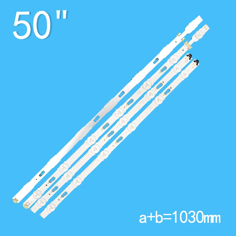 Lámpara de 3V, 6 + 7 (A + B)= 1030mm para Samsung UE50JU6400U, UE50JU6500, UE50JU6400, UN50JU6500, V5DU-500DCA-R1, V5DU-500DCB-R1, 12 Uds.