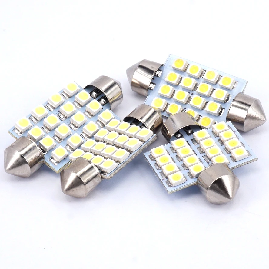 C10W C5W LED Festoon 36mm for car Bulb Interior Reading Light 16 SMD 1210 3528 White 1pcs