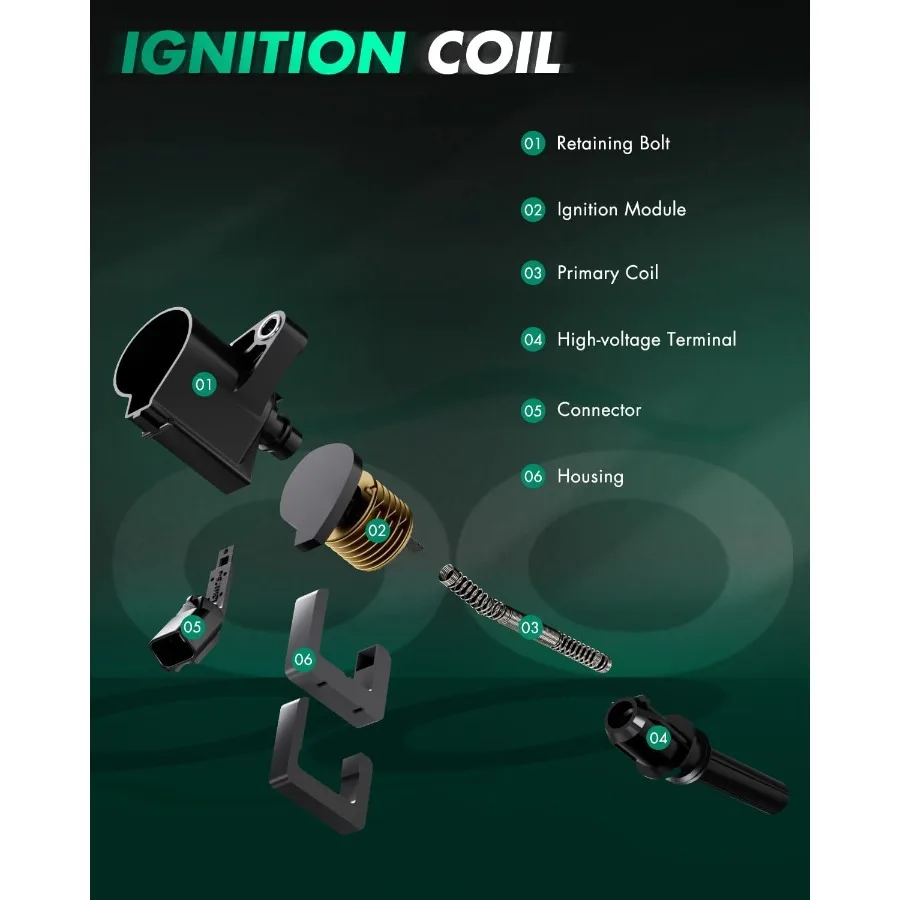 Paquete de 6 bobinas de encendido para Dodge Magnum 3.5L 2005 Dodge Intrepid 3.5L 20002004 Dodge Intrepid 3.2L 19982000 Chrysler