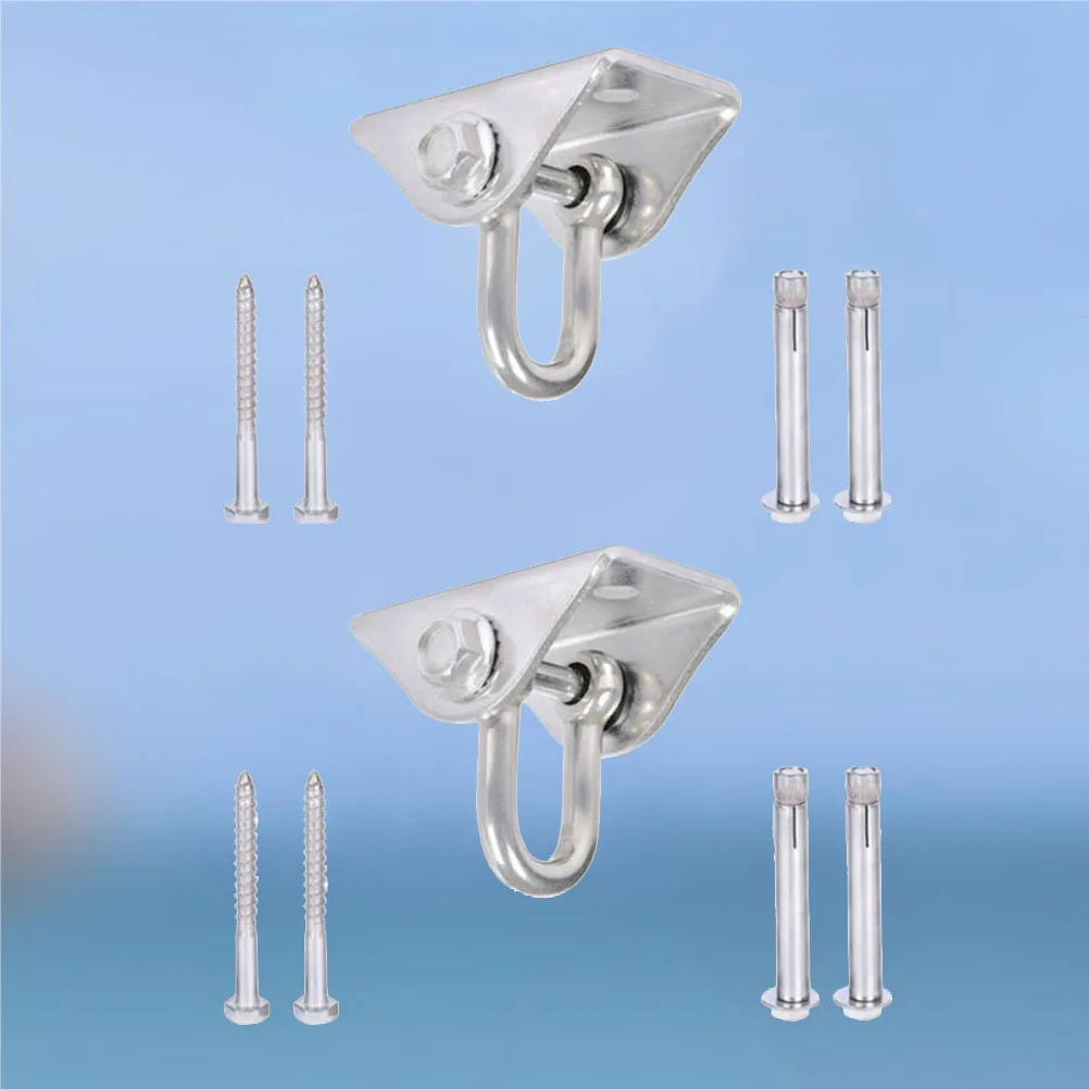 

2 Sets Stainless Steel Hook Playground Hooks Hammock Swing Hanger Yoga Chair Lifts