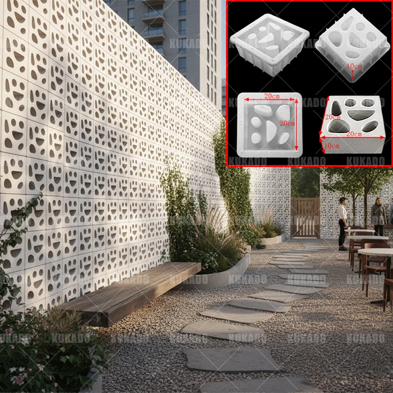 

Cement Hollow Brick Plastic Mold, 20 * 20 * 10Cm Self-Made Cement Brick, Hollow Decorative Garden, Villa, Farm, Cultural Wall