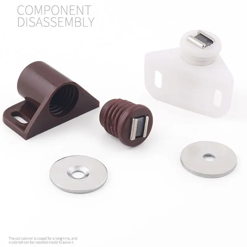 ABS Round Magnetic Door Catches Latch, Cabinet & Furniture Shutter Magnetic Catch Closer for Cupboards, Drawers, Closet