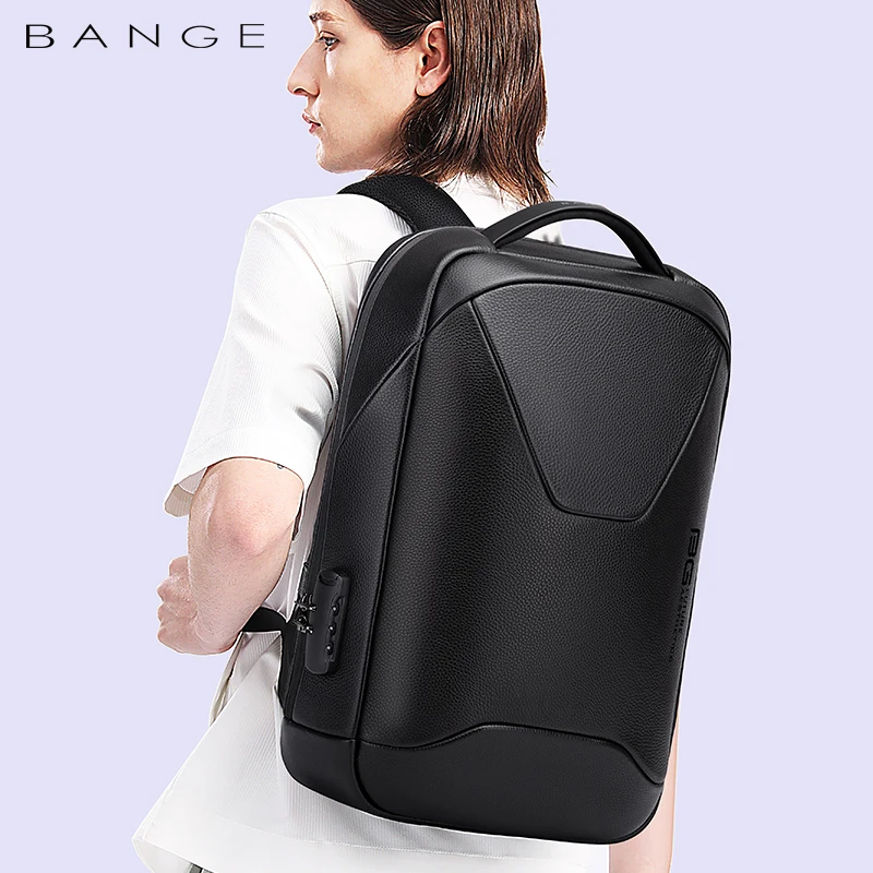 Leather Backpack Men Business Anti-Theft Computer Bag Large Capacity 15.6 Inch Laptop Bag Male Backpack Business Bag Fashion