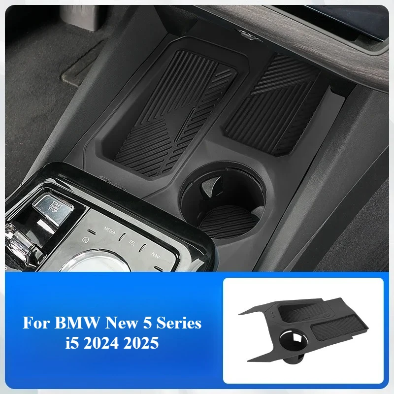 

For BMW New 5 Series I5 2024 2025 Central Control Wireless Charging Pad Silicone Water Cup Holder Anti-slip Protective Cover