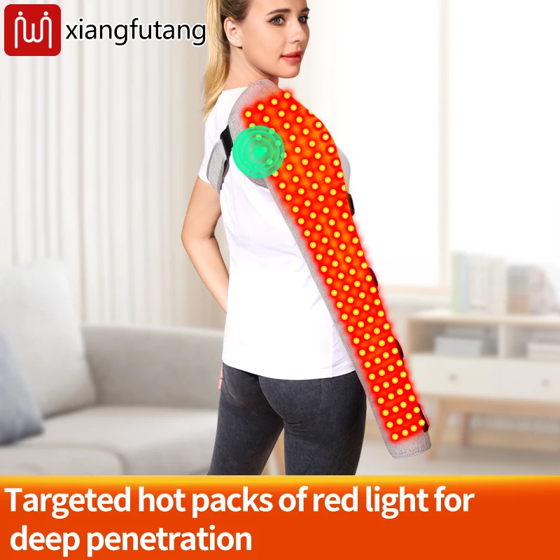 Wrap-Around Red Light Therapy Heated Arm Massager 3 Vibration Settings Elbow Pain Relief Muscle Strain Frozen Shoulder Ease