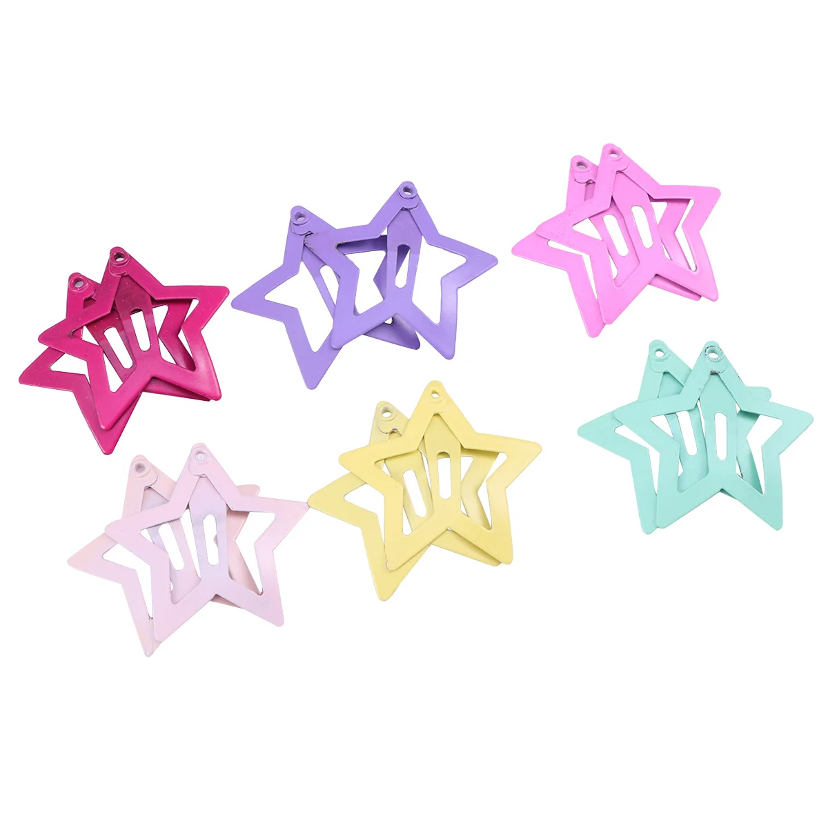 

12Pcs Lovely Stars Hair Clips Barrettes for Babies Girls Toddlers Safe Metal Lacquer Coating Accessories Hair Clips