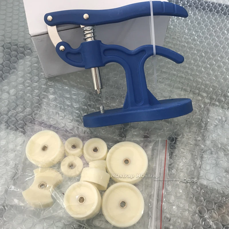 Assista Repair Tools Set para Relojoeiro, encaixe morre, Back Press Tool, Watch Base, Nylon Pressionando Kit, Relógios Acessórios, 12Pcs