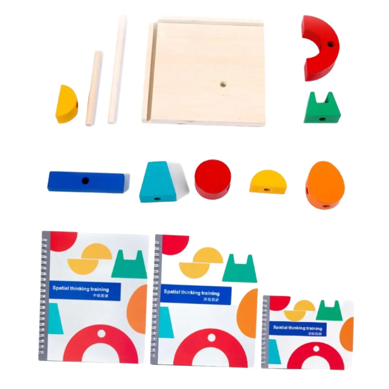 Giocattolo da costruzione in legno Giocattoli sensoriali Montessori con spazio di proiezione stereo 3D 3 livelli di passaggio per ragazze Ragazzi Regali per bambini 3 anni