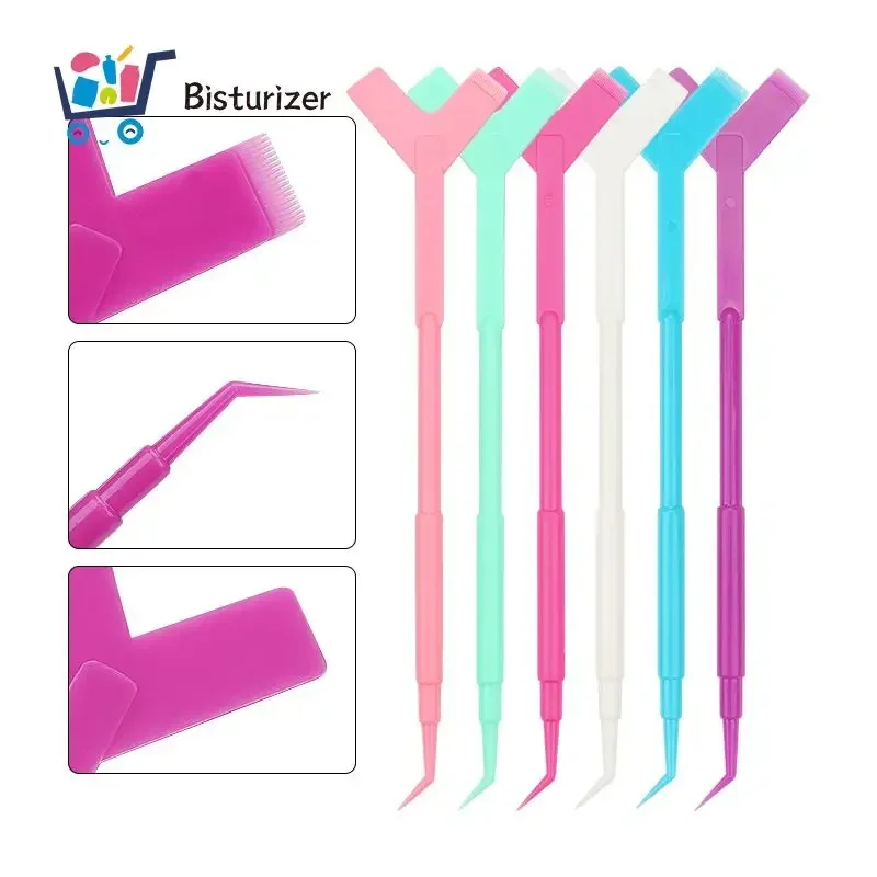 2/Bacchetta per ciglia Kit per sollevamento ciglia Bigodini Curl Cuscinetti in silicone Y Spazzole Estensione ciglia Strumenti per trucco Ciglia Pulite C