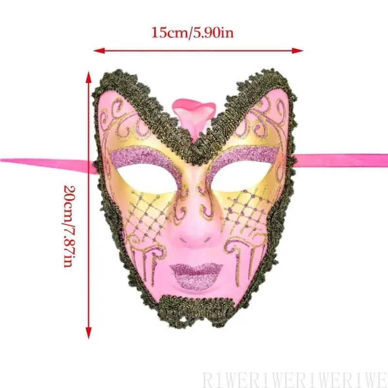 

R1WE Full Face Mask Masquerade Costume Accsessory for Men Women Masquerade Halloween