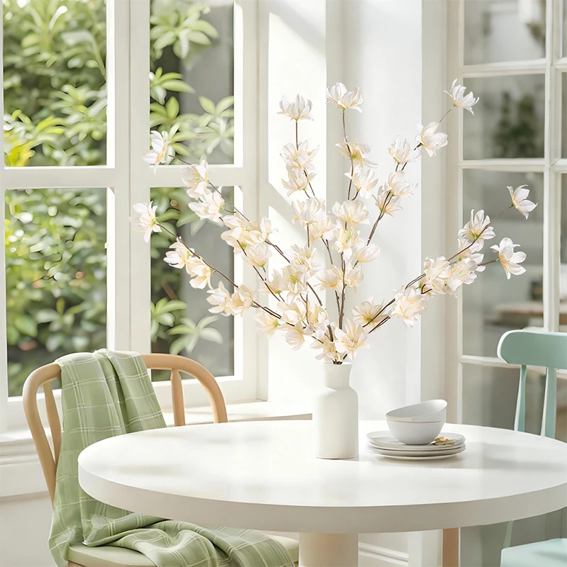 Bukiet sztucznych kwiatów Sakura o długości 110 cm na przyjęcie w ogrodzie, wesele, dekoracja ślubna, wystrój domu, sztuczne kwiaty, ozdoby do wazonów.