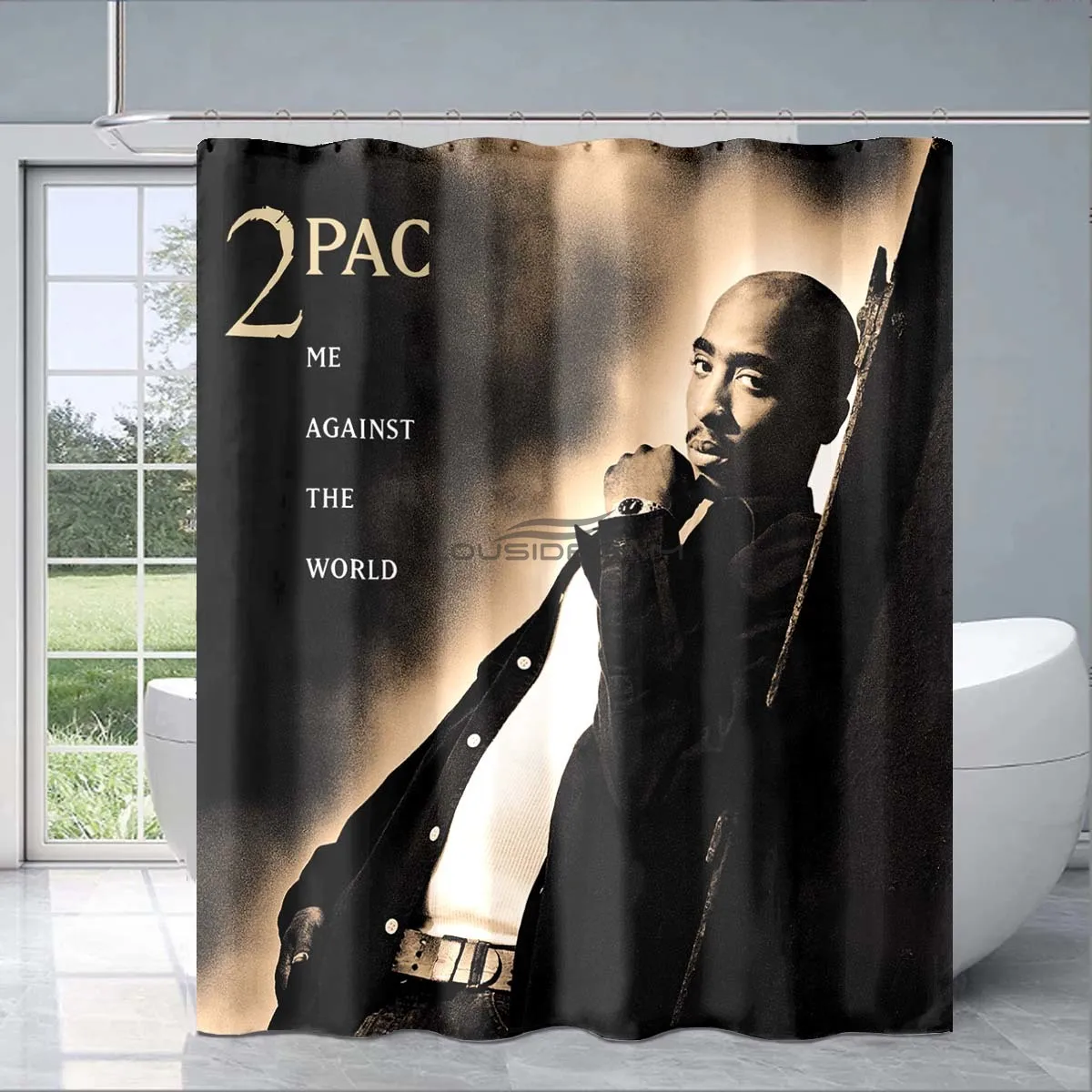 8 Size Rap Singer 2Pac Shower Curtain 3D Printing Waterproof Bathroom Decoration Curtain Gift To Fans