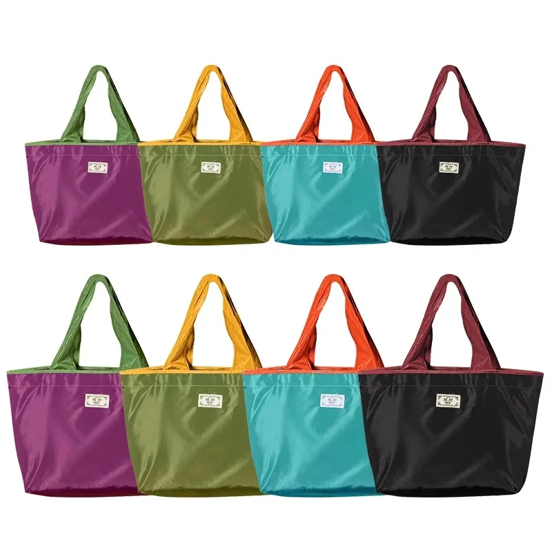 Bolsa de compras reutilizable de gran capacidad con cordón, bolsa de frutas y verduras, protección del medio ambiente, bolso de hombro de moda,