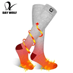 DAY WOLF-calcetines térmicos con calefacción eléctrica para hombre y mujer, medias de esquí con batería recargable, para invierno, para pesca al aire libre, 2022