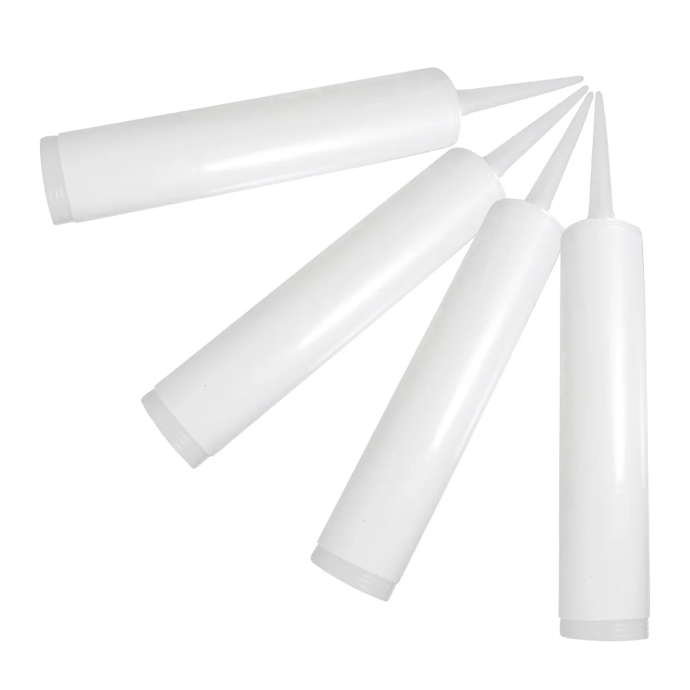 4 Pcs Empty Sealant Refillable Caulking Tubes White for Tile Grout Epoxy Cracks Leaks Repair Reusable Portable Safe