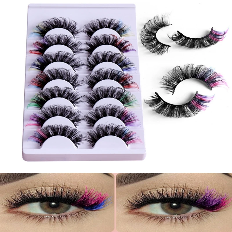 다층 구조 컬러 스테이지 길쭉한 눈꼬리 믹스 러시아 컬 재사용 가능하고 내구성 있는 인조 속눈썹 연장