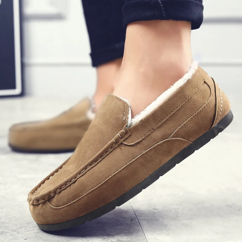 Winter Men Plush Warm Shoes Zapatos De Hombre Fashion Sneakers Man Casual Loafers Europe Brand Design Slip-on Flock Best Sellers