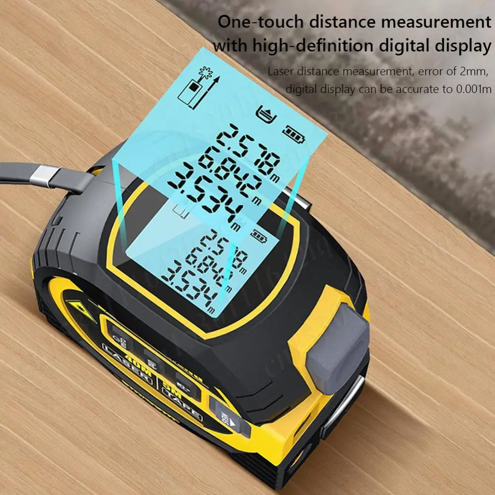 Лазерный дальномер 3 в 1, многофункциональная цифровая рулетка, 5 м, рулетка, линейка, измерительный инструмент, инструмент для измерения расстояния