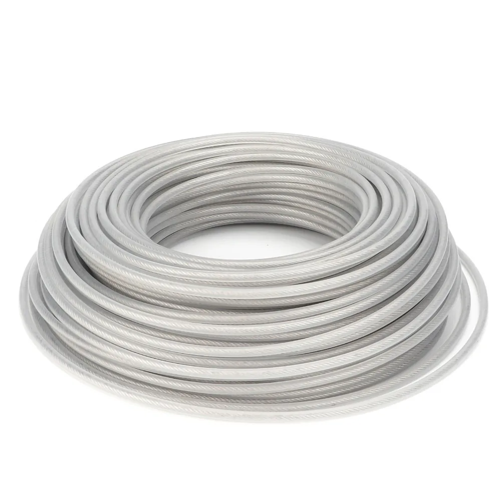 Durable Steel Metal Core Grass Trimmer Line Compact Silver Weed Eater String Universal Round Trimmer Spool Replacement