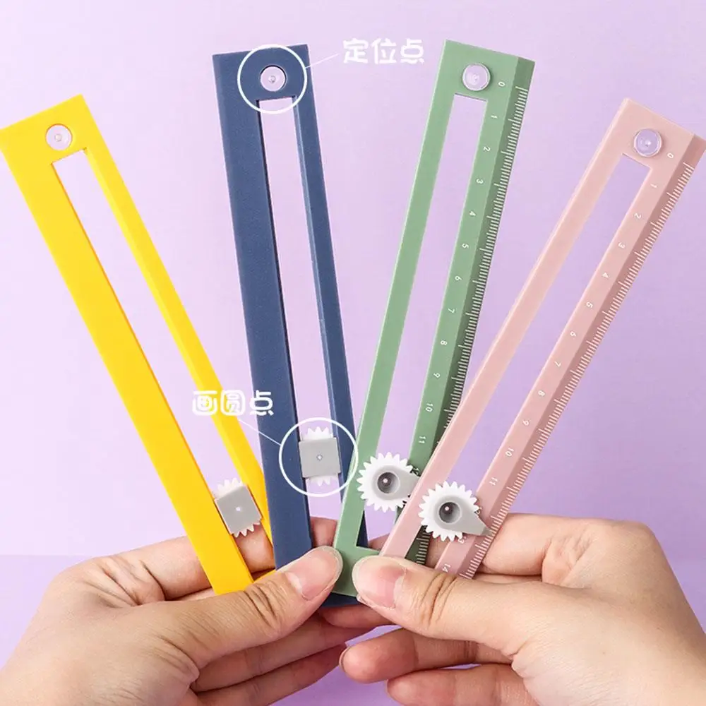 2 in 1 Compasses Rule Multifunctional Drawing Circle Tool DIY Geometric Drawing Measurement Tool Compass Ruler for Office School