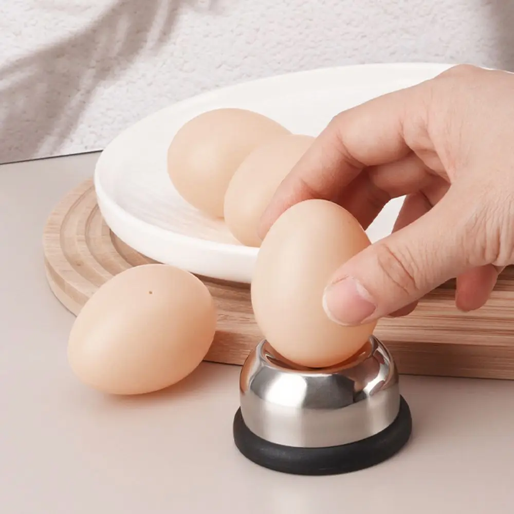 

3pcs Stainless Steel Rebound Needle Boiled Egg Piercer Spring Design Plastic Anti-slip Base Egg Perforator Safe Egg Hole Puncher